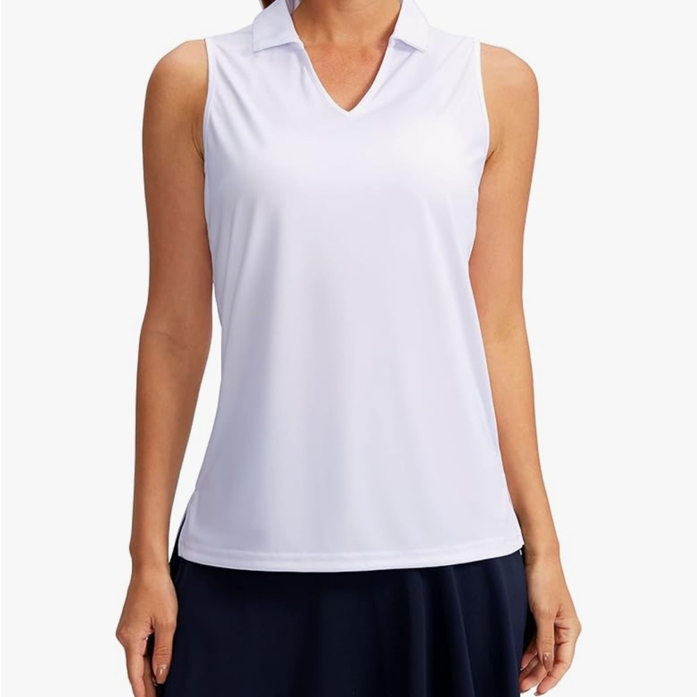 SANTINY Women's Sleeveless Golf Shirt V-Neck